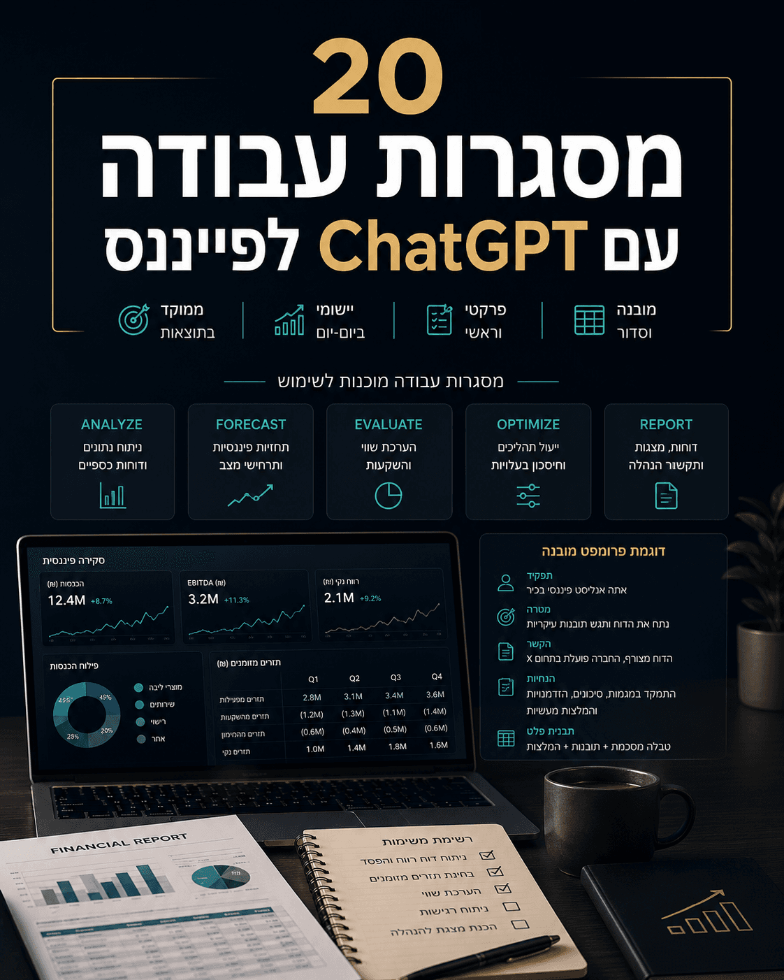 ChatGPT לפיננסים: 20 מסגרות עבודה