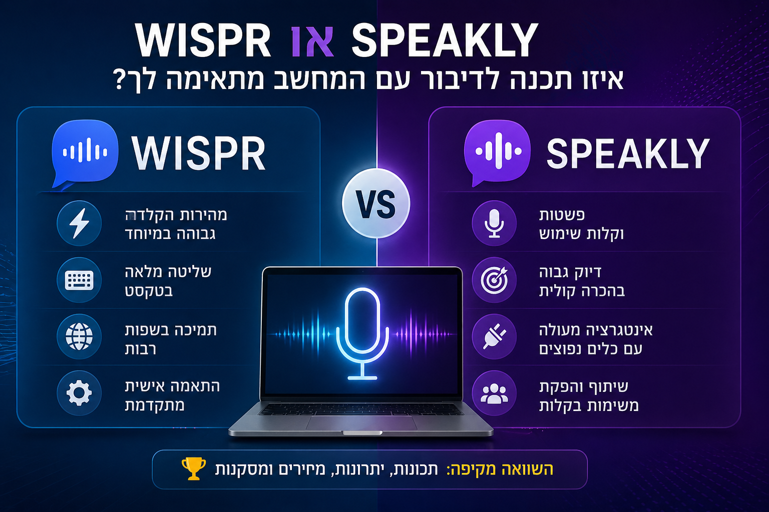Genspark Speakly vs Whisper Flow – כל CFO צריך לדעת את ההבדל